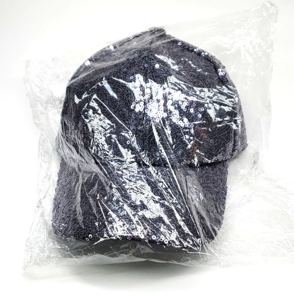 Gray Sequin Baseball Cap NIB